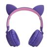 Cat Ear Headphone 3D LED Light Wireless Bluetooth 5.0 Foldable Headsets with Microphone