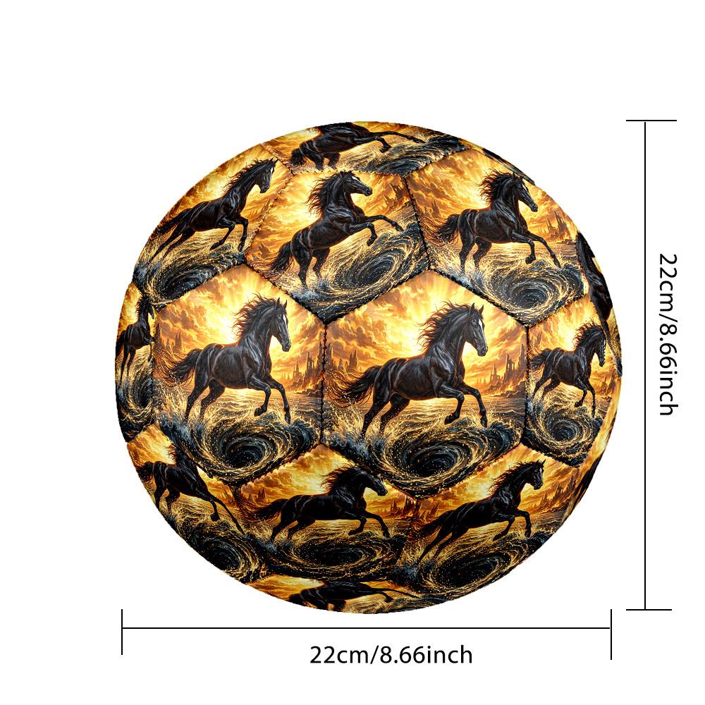 1pc Black Horse Storm Durable Size 5 Soccer Ball Professional Match Training Football Indoor &Outdoor Sports Ball P60183