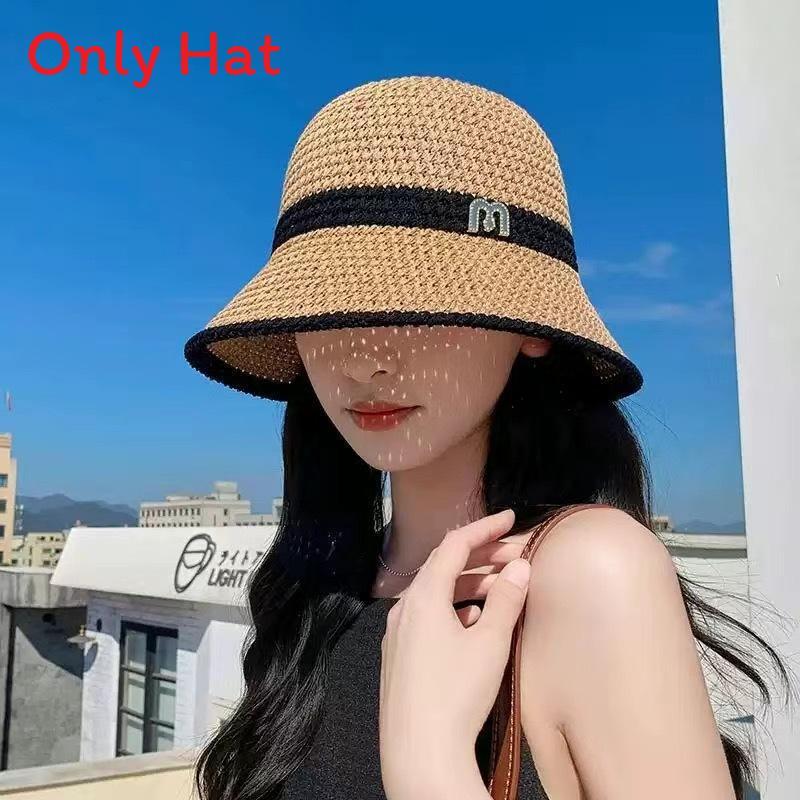 Double Layer Bucket Hat For Women Sun Shield Foldable Sun Hat For Outdoor Use BucketHatKhaki