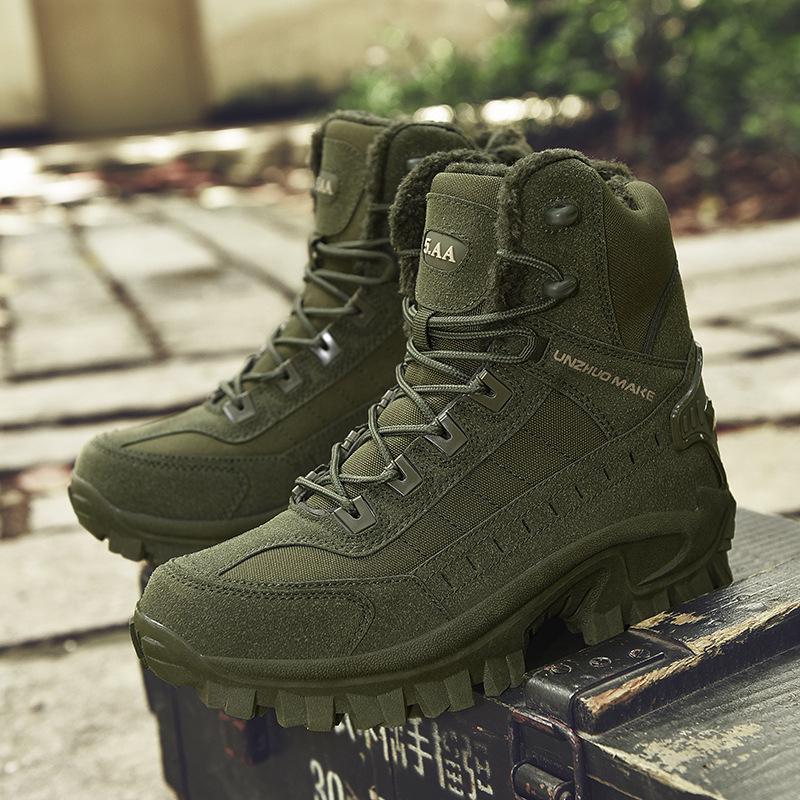 2026 Men's High-Top Outdoor Plus Velvet Warm Mountaineering Hiking Shoes
