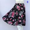 Floral Ice Silk Summer Midi Skirt with Elastic Waist for Middle-Aged & Elderly Women