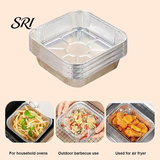 Disposable Baking Pans 10 Pcs Tin Foil Box Aluminum with Temperature Lock Insulation Insulated Cover for Cakes Pies Casseroles Oven Safe Easy