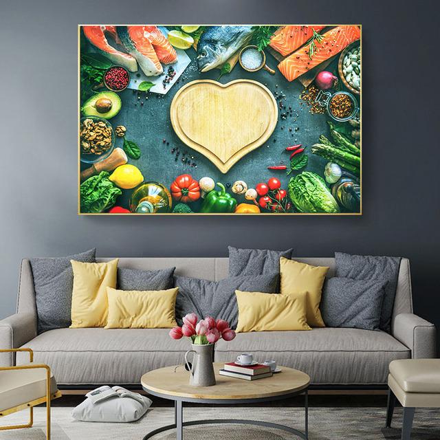 Moderne Mura Bunte Küche Gewürz Leinwand Malerei Abstrakte Bilder für Nordic Wohnzimmer Küche Wand Kunst Dekor Kein Rahmen