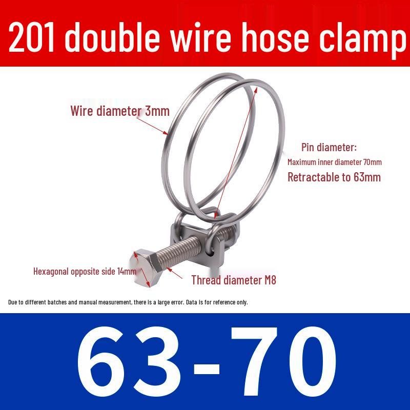 Doppeldraht-Schlauchschelle aus Edelstahl für Feuer-, Wasser-, Gasleitungen - Verdickt