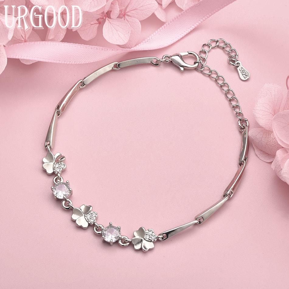 

Браслет-цепочка из стерлингового серебра 925 пробы Бамбук Женский подарок Свадебная модная бижутерия 20cm