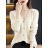 Women Cardigans V-neck Long Sleeve Knitted Outerwear Solid Thin Spring Autumn Sweaters Knitwears Korean Fashion Red Cardigans
