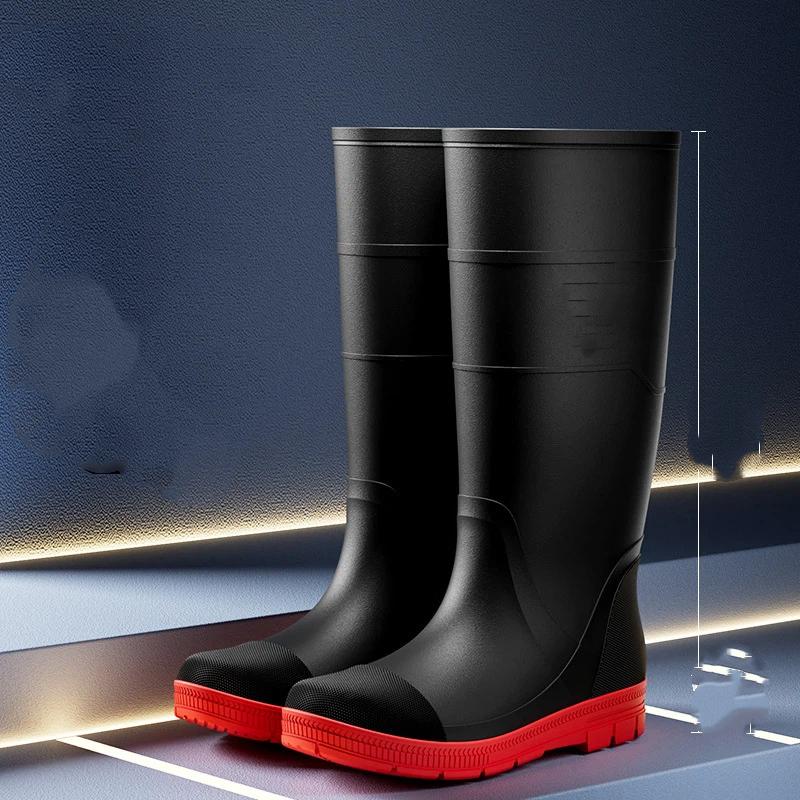 Men's Outdoor Waterproof Anti Slip Wear Resistant High Tube Rain Shoes Rubber Shoes