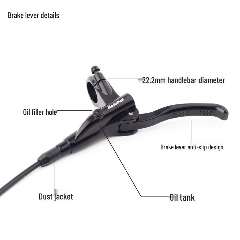 HASSNS Mountain Bike Hydraulic Disc Brakes with Metal Pads