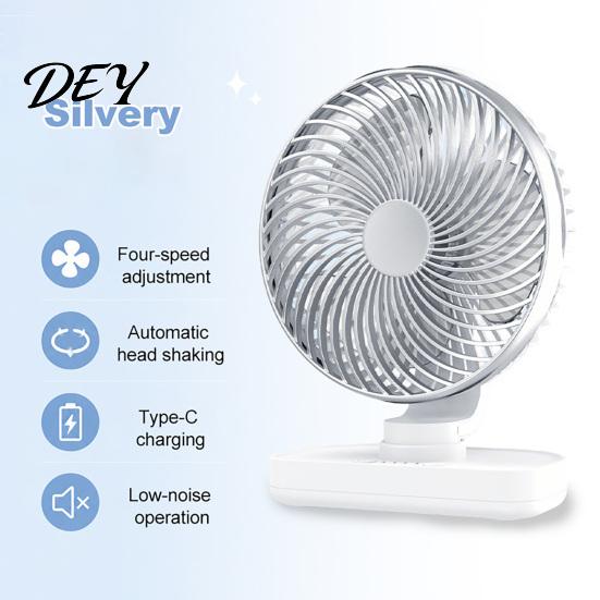 Portable Cooling Fan Desk Fan, Small Air Circulating 3 Speed Quiet Personal Electric for Office Adjustable Tilt Head Table Dorm Kitchen