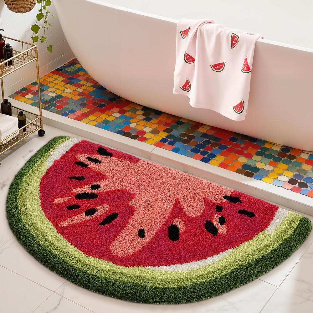 Imitation Cashmere Fruit Slice Bath Mat Non-Slip Water-Absorbent Fruit Door Rug Quick-drying Soft Doormat Decorative Carpet