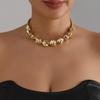 Light Luxury Metal Irregular Beaded CCB Necklace Geometric Special-shaped Ins Style Necklace Set