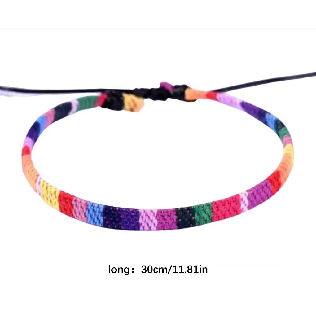 Bohemian Style Bracelets Adjustable Colorful Braided Boho Decor Bracelet Outdoor Handmade Anklet Wedding Accessories