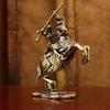 Retro Copper Medieval Knight Statue - Fine Craft Miniature Warrior Figurine Collector's Gift Home Office Decor