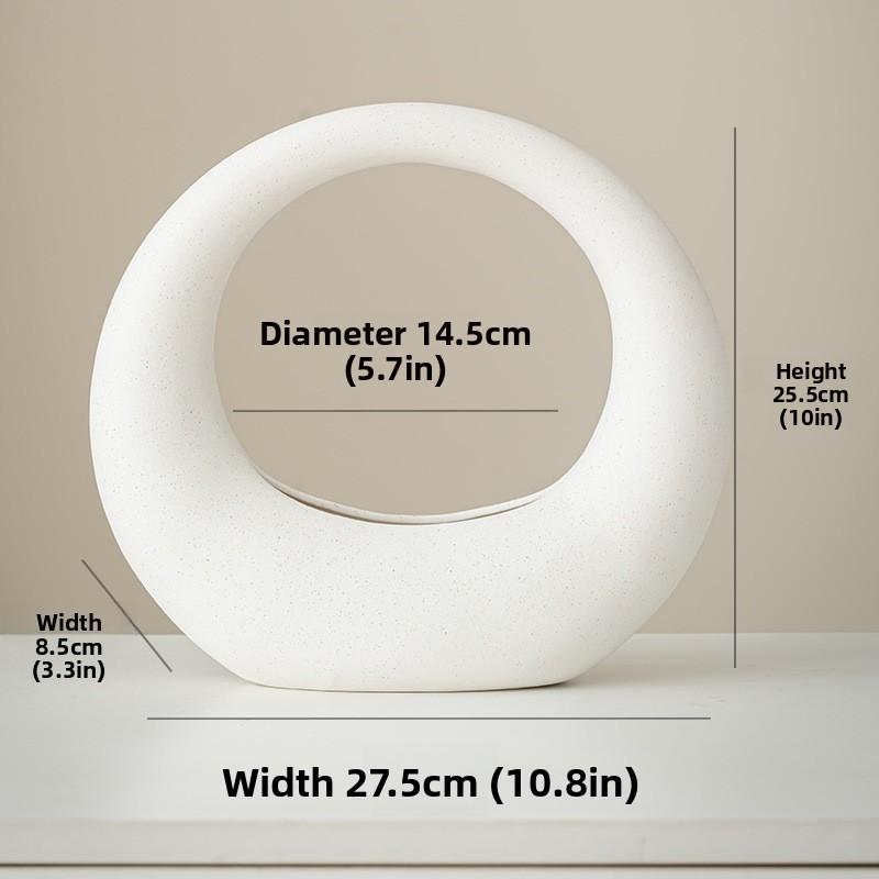 Ceramic Rotundity Vase Flower Arrangement Circular Retro Decoration Porcelain Bottle Flower Vase Home Decoration Accessories