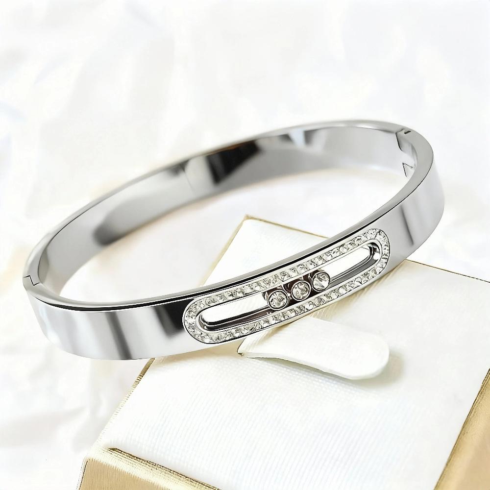 Non-fading Stainless Steel Rhinestone Bracelet for Women & Girls