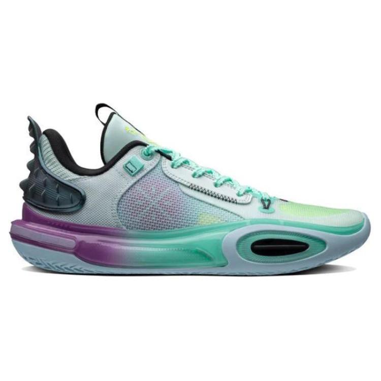 Li Ning All City 11 Psychedelic Dämpfung Rutschfest Abriebfest Niedrige Basketballschuhe Herren Blau ABAT005-3