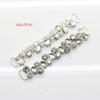 factory Outlet 2pcs 170mm* 20mm clear Crystal Rhinestone Bikini connector buckle reinforcement flat chain Metal chain Decorative