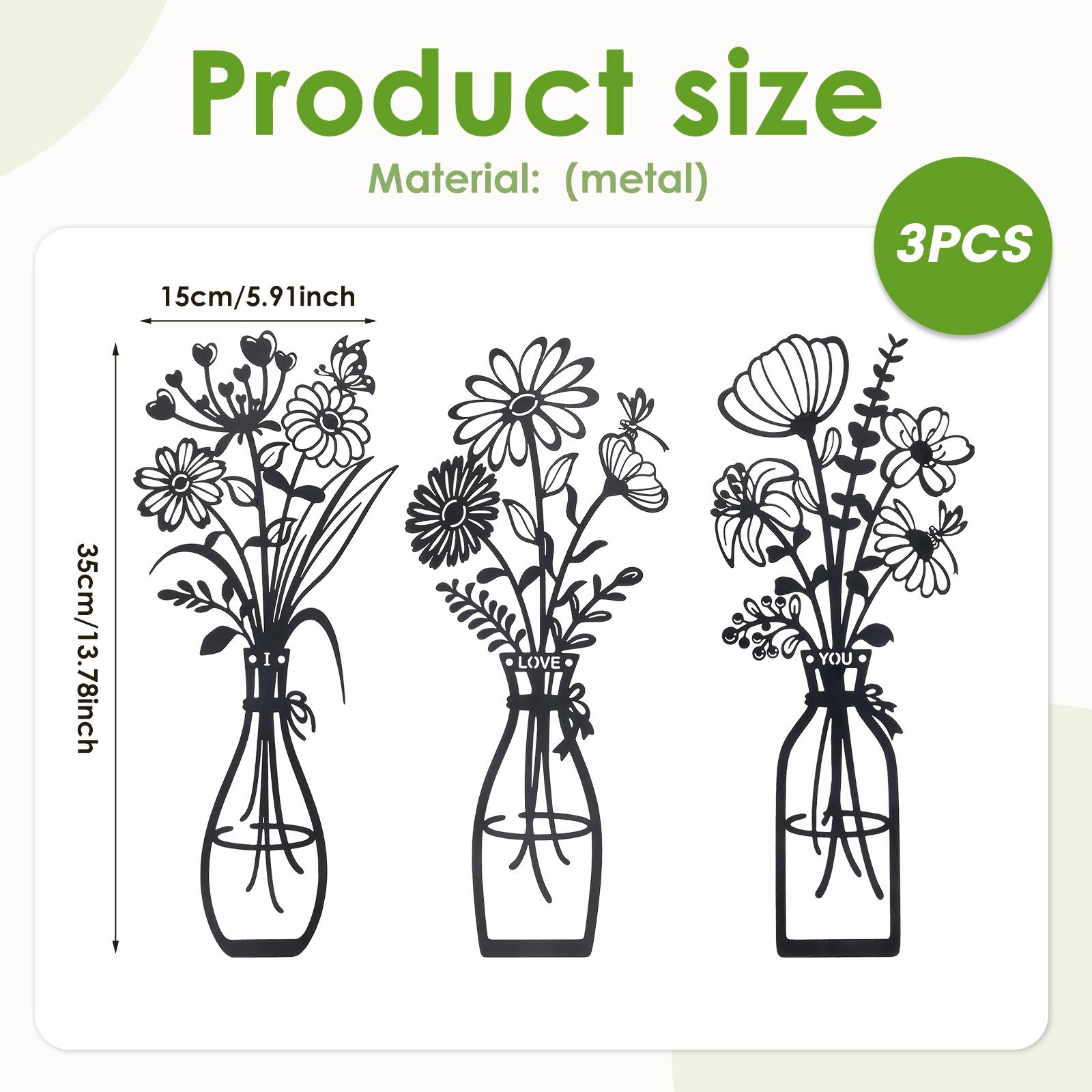 

Metal Flowers Wall Decor Christmas Birthday Gifts Wall Art Metal Wall Sculptures Hanging for Indoor Kitchen Bathroom Bedroom