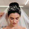Gold/Silver Flower Hair Comb Rhinestone Wedding Tiara Headpiece Romantic Occasion