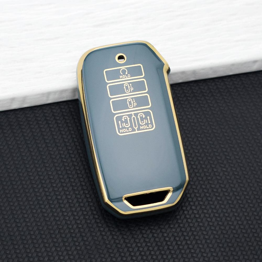 Tpu Car Key Fob Cover For Kia Ev6 New Carnival Sedona K8 V6 Gt Line Dl3 Mq4 K5 Grand Sorento 9 Buttons Key Case Rings