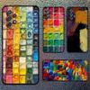 Aquarellfarben Set Farbpalette Handyhülle Für Samsung S25,S24,S21,S22,S23,S30,Ultra,S20,Plus,Fe,Lite,Note,10,9,5G Schwarze Hülle