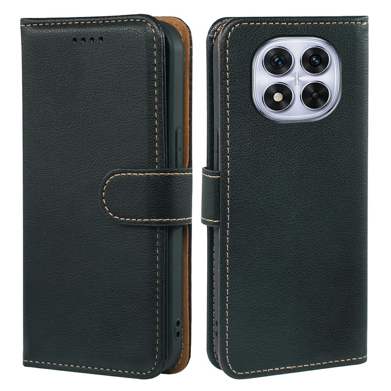 

For Xiaomi Redmi Note 14 Pro+ 5G Case RFID Blocking Wallet Litchi Texture Leather Phone Cover Magnetic Clasp Black