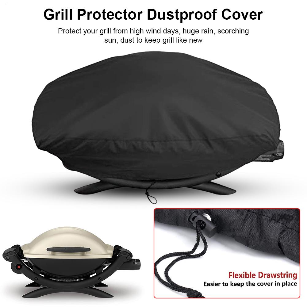 Oxford BBQ Cover Outdoor Dustproof Waterproof ForWeber Heavy Duty Grill Covers Rain Protective Outdoor Barbecue Cover Round