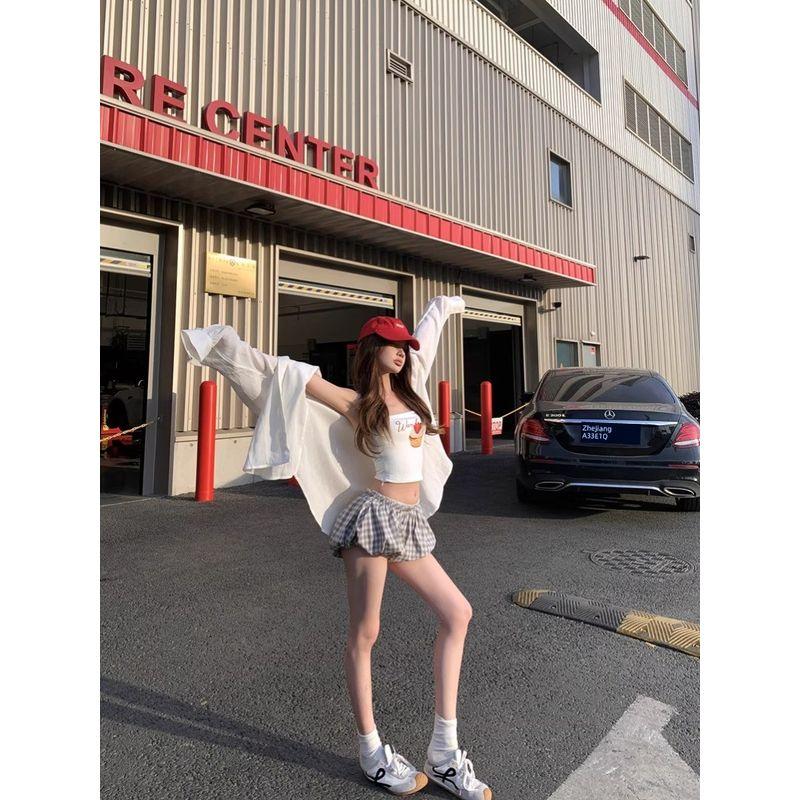 Kumikumi Pure Desire Sexy Print Tube Top Vest Women's Clothing Summer Sleeveless Short Sexy White Liner Tops