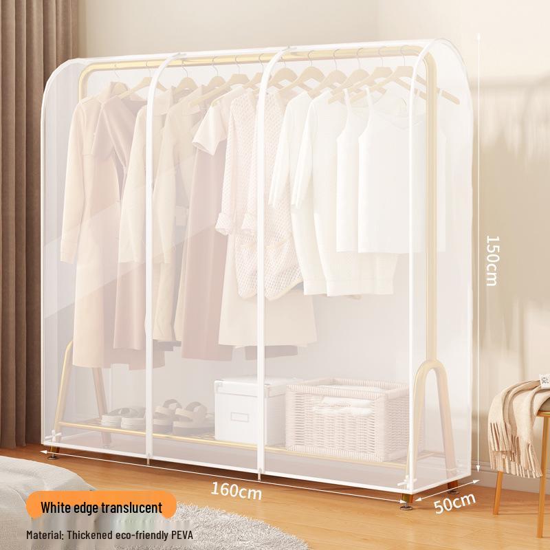 Floor-Standing Transparent Dustproof Coat Rack Cover - Waterproof & Fully Enclosed