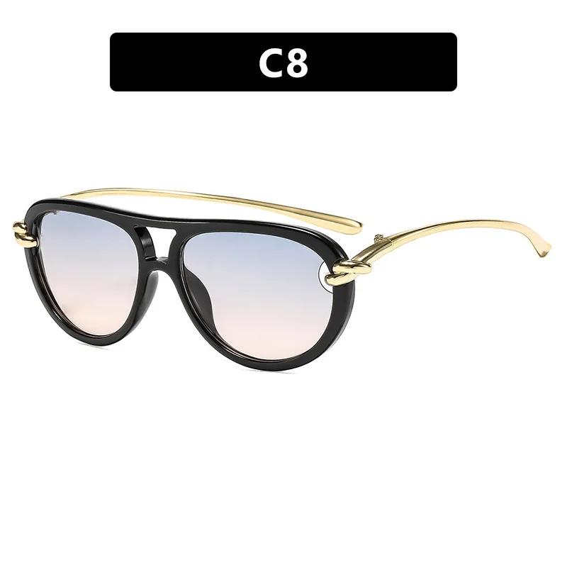 

Новые Винтажные Солнцезащитные Очки Pilot Женские Мужские Дизайнерские Солнцезащитные Очки Люксового Бренда Панк Популярные Крупная Оправа Для Улицы Веревочные Очки