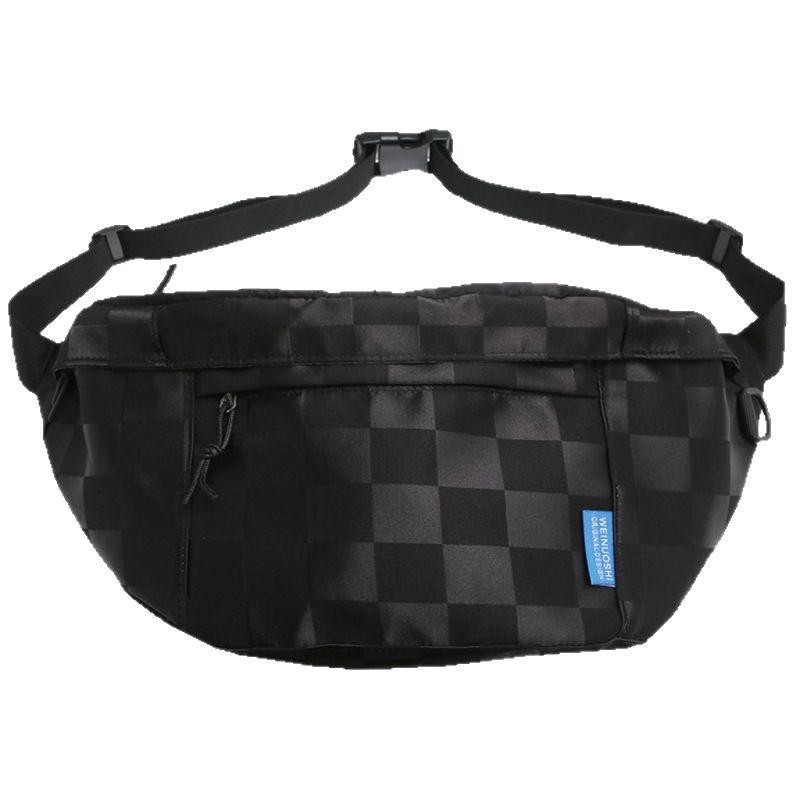 Chest Bag for Women's Waist Bag Plaid Sports Riding Chest Men's Travel Light Bag