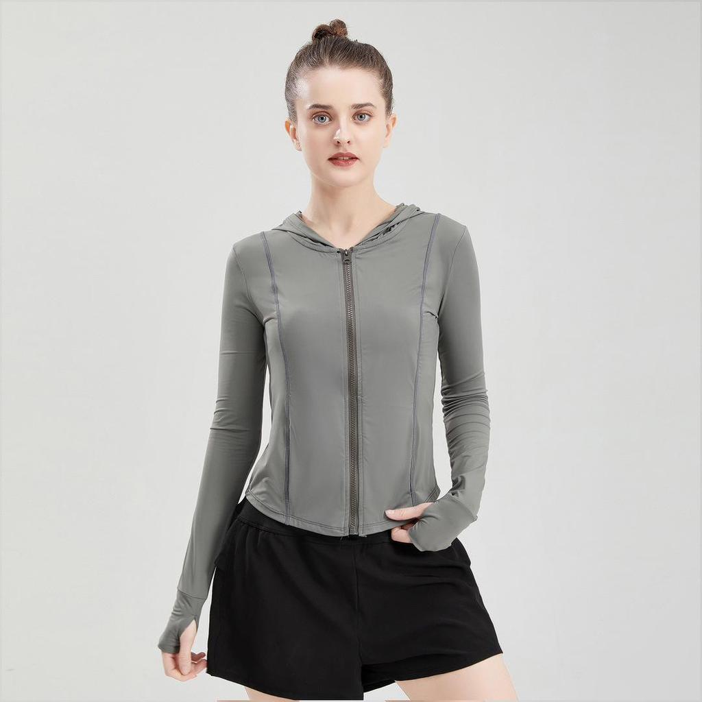 Women's Lightweight Breathable Sun Protection Yoga Jacket - Slimming, Anti-UV, Cool Fitness Top