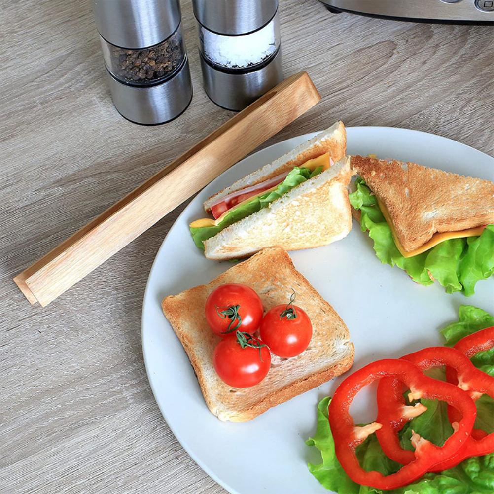 Magnetic Bamboo Toaster Tongs Kitchen Toast Tongs for Cooking Natural Bamboo Kitchen Utensils