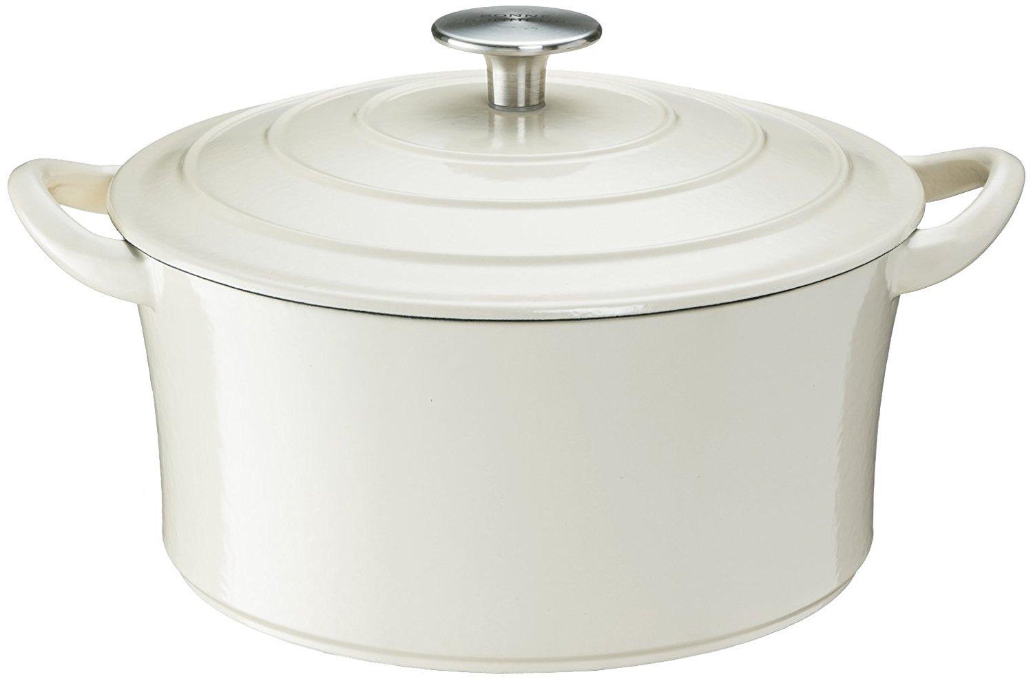 Ishigaki Bon Bonnaire a cast iron pot with suitable for both gas and induction product number 4126 Cocotte, handles, cooktops, ivory, 22cm, слоновая кость