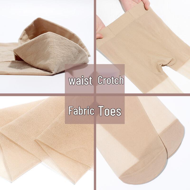 Langsha Plus Size Ultra-Thin Double Gusset Pantyhose - 4 Pairs