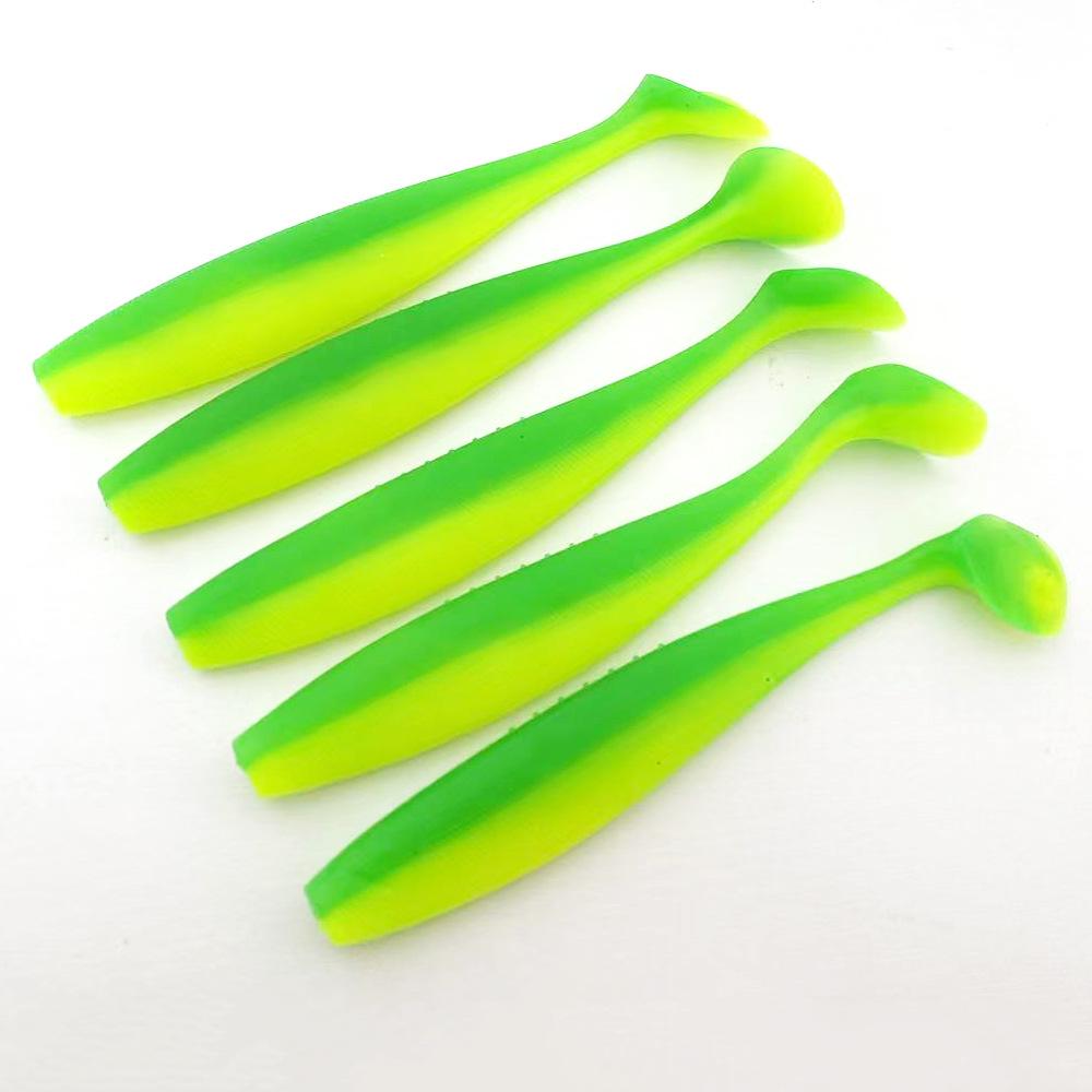 

Рыболовная приманка с биомиметическим Т-образным хвостом, устойчивая к разрывам, 14 см и 18 см, двухцветная мягкая приманка для морской рыбалки 14cm Fish Pattern T-tail - 5pcs жёлтый/зелёный