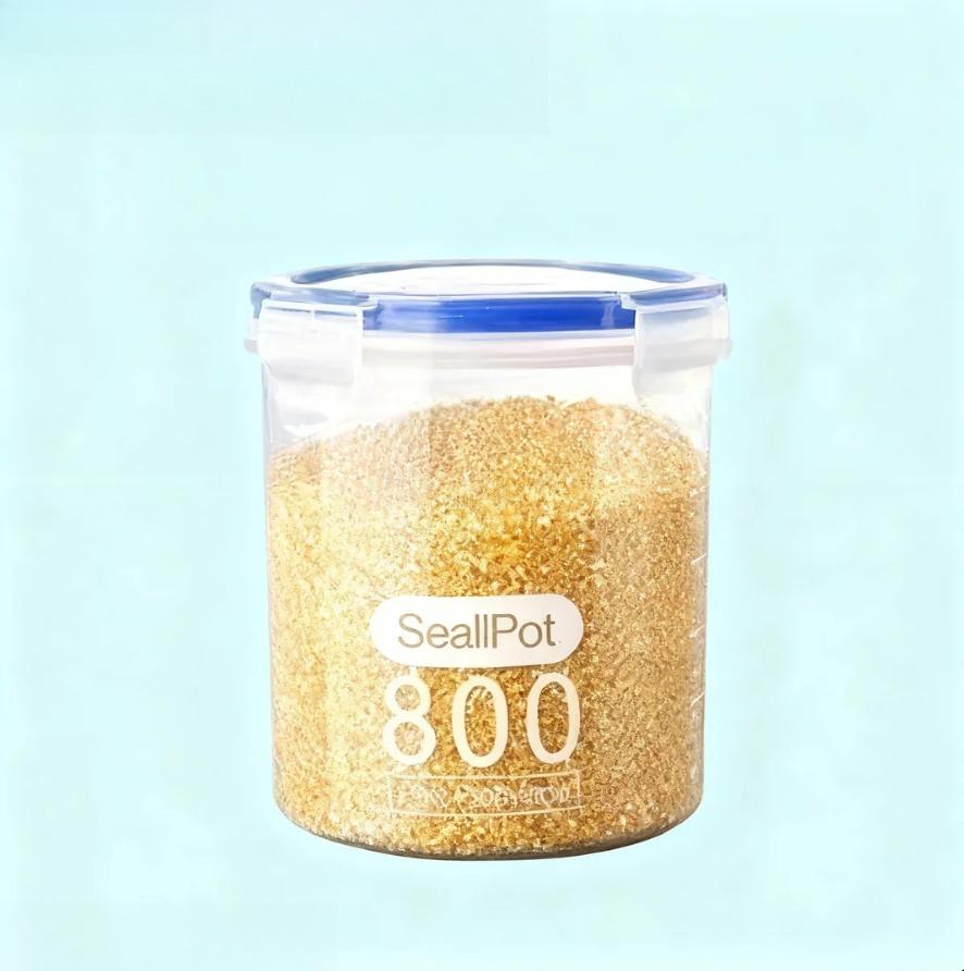 Round Transparent Plastic Sealed Food Storage Container with Lid for Kitchen Dry Food Milk Powder Grains