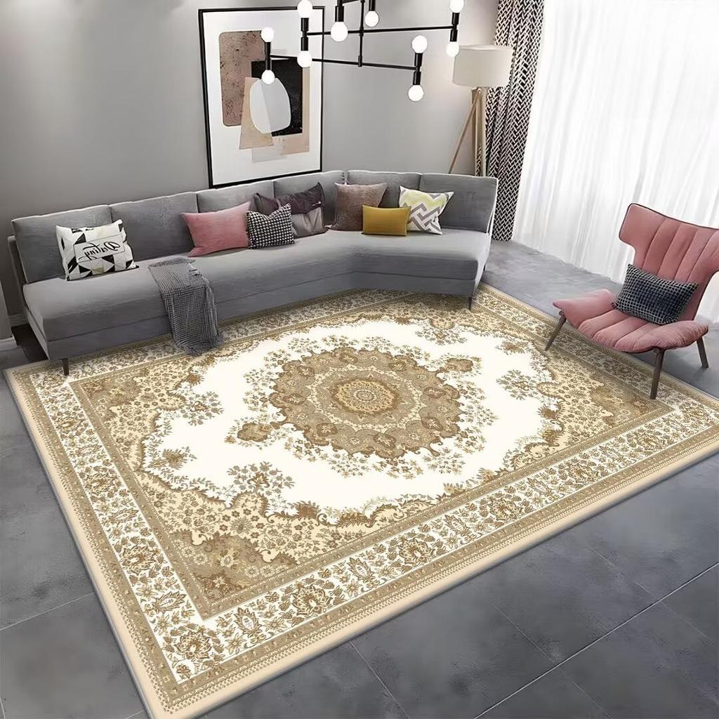 Red Gold High-end Luxury Carpets Living Room Large Area Rug Europe and America Home Decoration Bedroom Rugs Washable Floor Mats