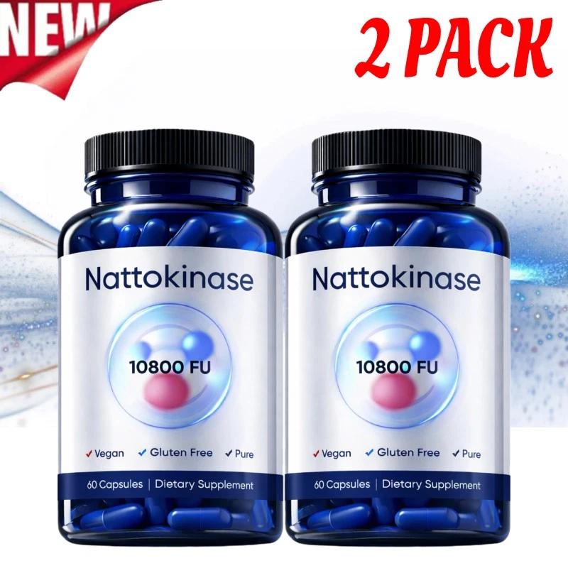 1-3X Nattokinase Supplement - 10800 FU 60 Capsules Per Serving HOT 2026