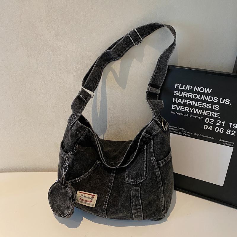 Denim Bag Women's Tote Bag Large Capacity Crossbody Bag Student Class Shoulder Bag