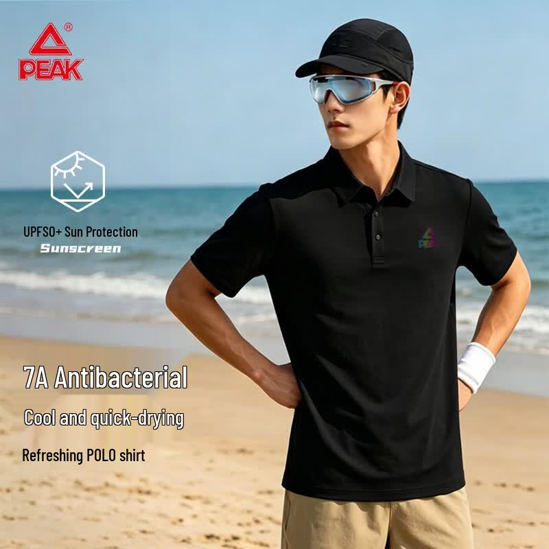 PEAK Men s Outdoor 7A Antibacterial Quick-Dry Sun Protection Polo T-Shirt M