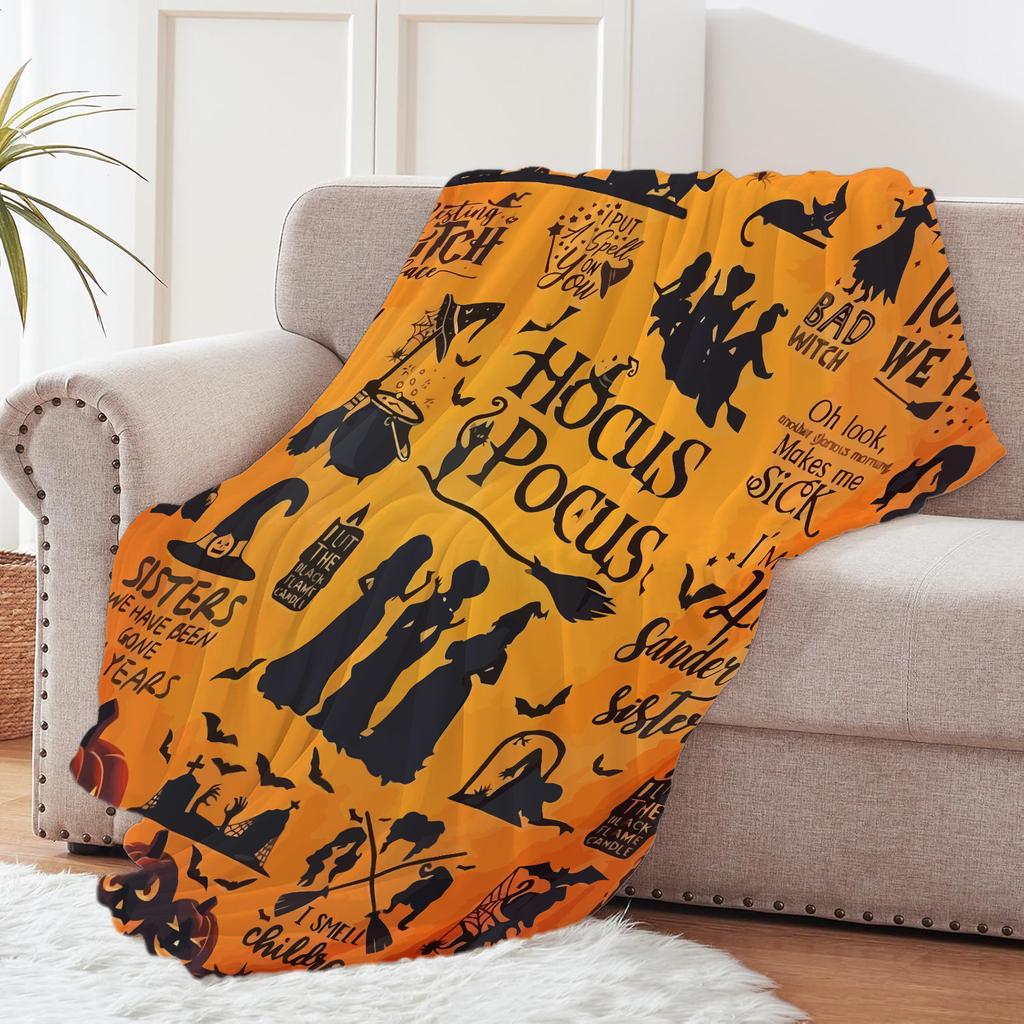 Halloween Creative Throw Blanket Flannel Print Blanket Super Soft Cozy Sofa Nap Blanket Home Blanket Perfect Home Gift for Her