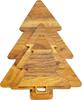 Christmas Tree Shaped Wood Cutting Board Set for Kitchen, 3 Pieces Tree Wooden Cutting Boards, Charcuterie Serving Trays with Handles for Decoration