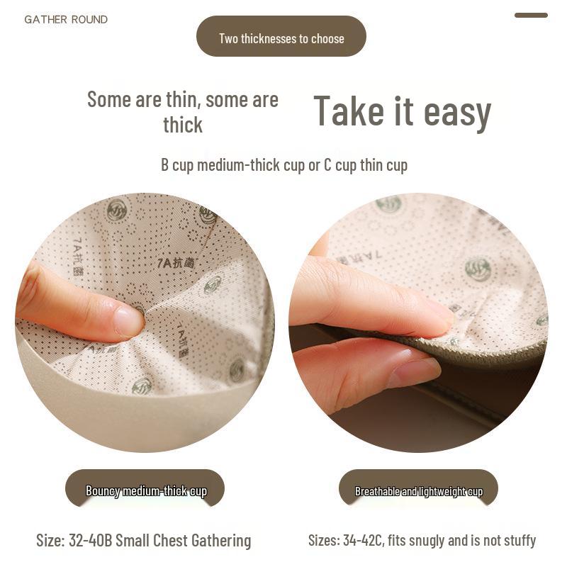 Seamless Push-Up Bra: Chest Minimizer & Anti-Sagging Shaping with Side Support, Wireless 3D Cups