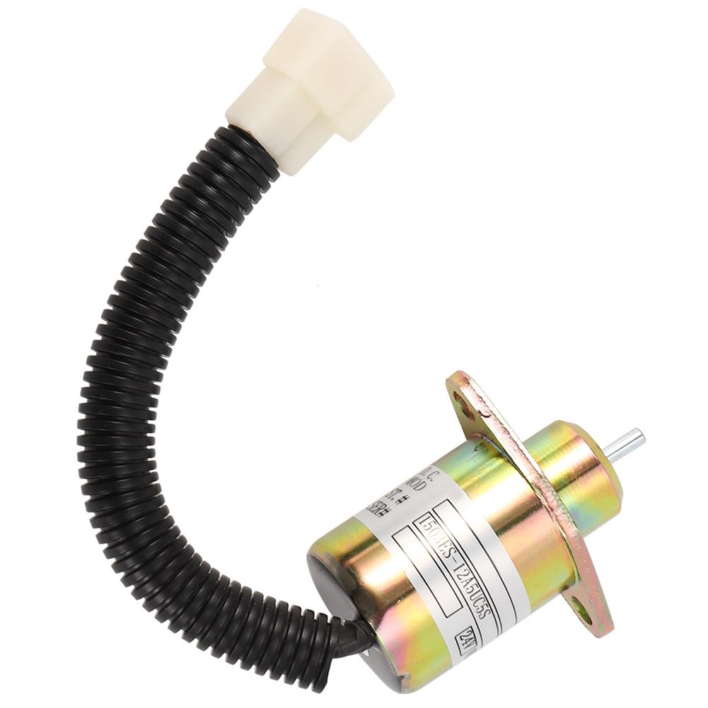 Engine Shut off Solenoid Valve 1503ES‑12A5UC5S Steel Shell DC 24V for Kubota 05 Series