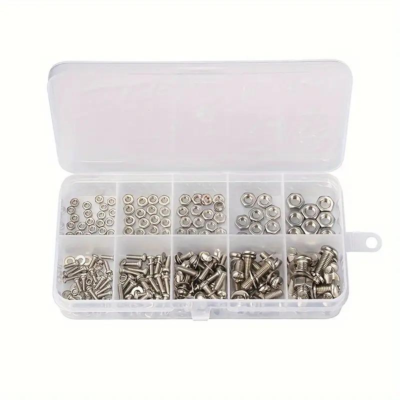 320 Pcs 304 Stainless Steel Hex Button Socket Head Cap Screw Hexagon Thread Machine Metric Nut Bolt Assortment Kit Set M2~M55
