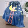 1Pc Bunny On Ladder By Crescent Moon Print Blanket Warm Soft Fluffy Kids And Adult Sofa Bed Throw Outdoor Travel Camping Rv
