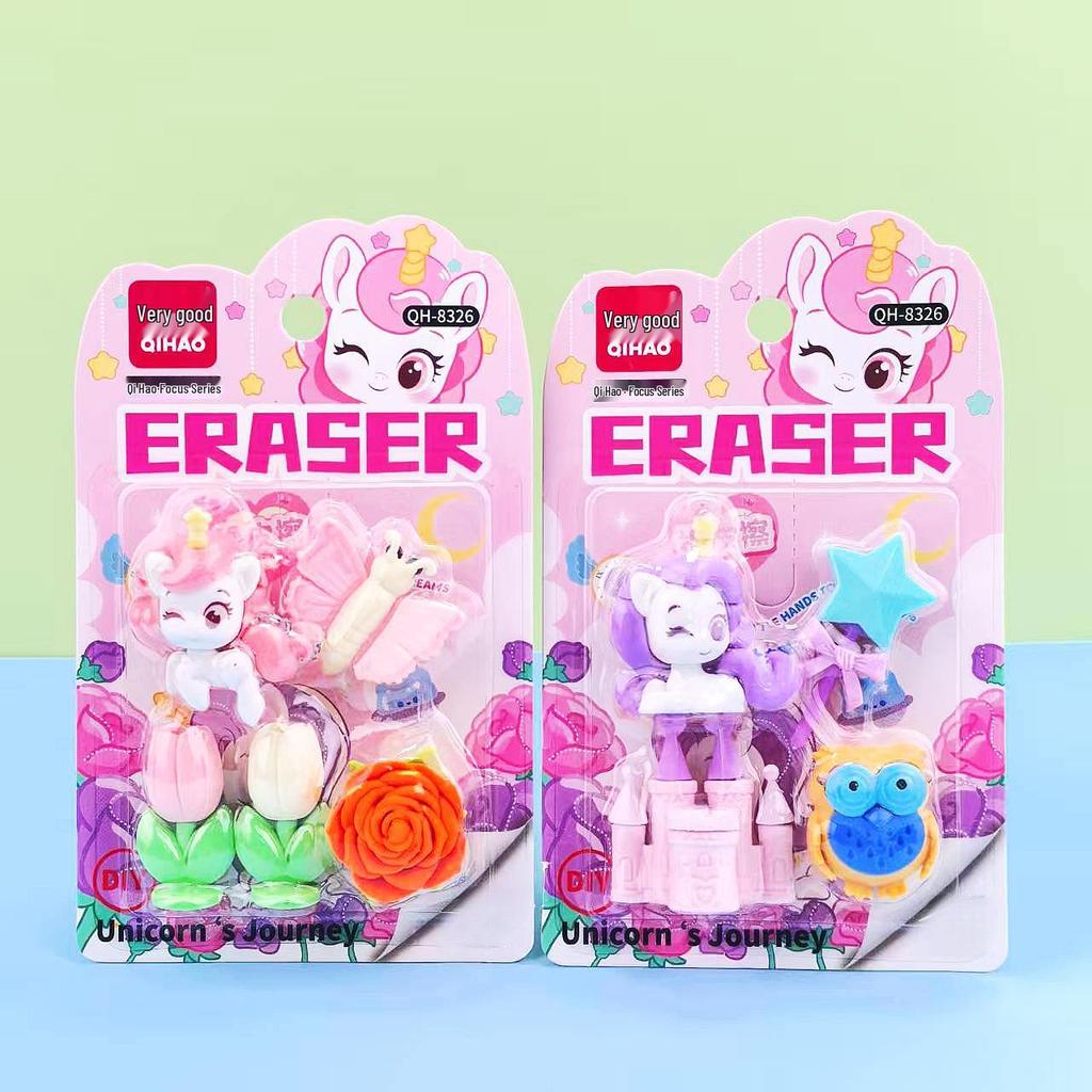 Adorable Cartoon Mini Eraser Set for Students – Perfect Back-to-School Gift