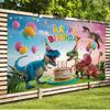 Party Backdrop Dinosaur Cartoon Text Balloons Festive Atmosphere Banne Photo Booth Decor Birthday Party Decor