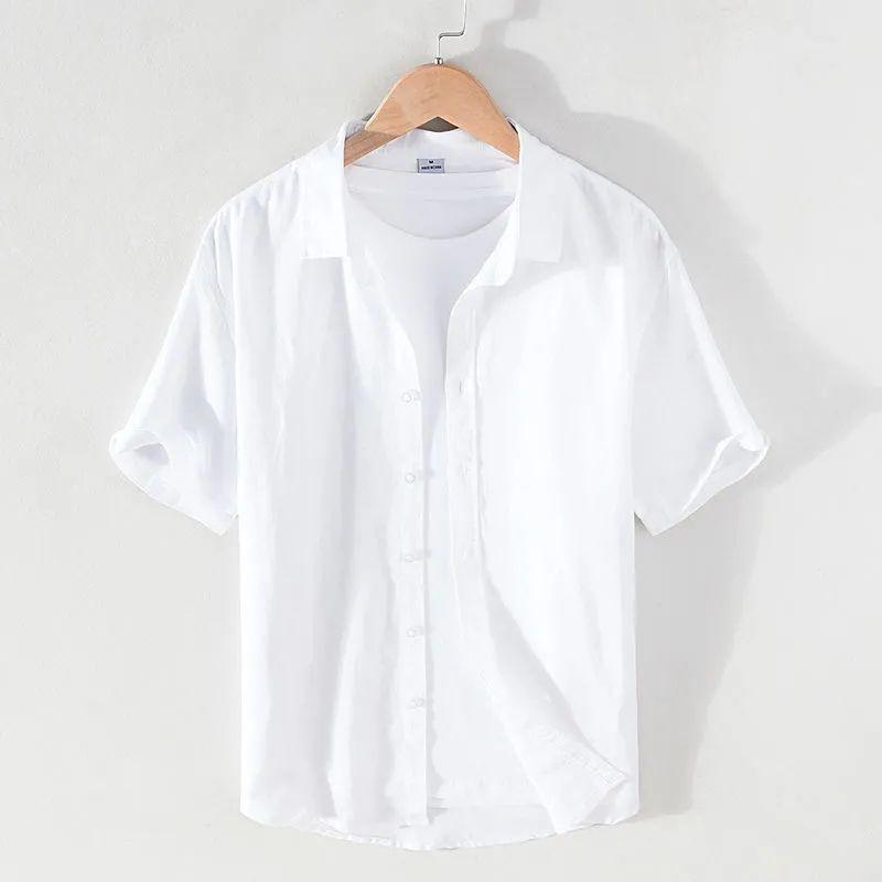 Japanese Cotton Linen Long-Sleeve Shirt - Casual, Loose, Solid Color, Fresh Youthful Style